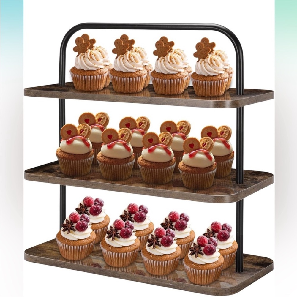 Three-Tier Wooden Cupcake Stand